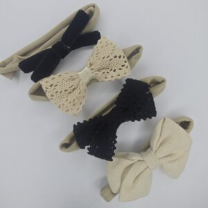 Elegant in Black and cream - 4 Head Bands in Set