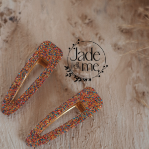 Becky In Shimmer Pink, Blue, Gold Glitter