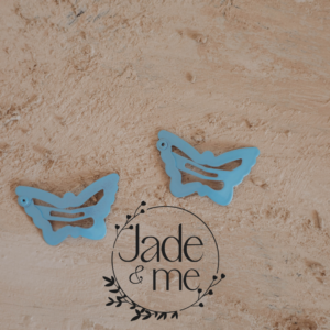 Butterfly Hair Clip - Pastel Blue - 2 Butterfly clips