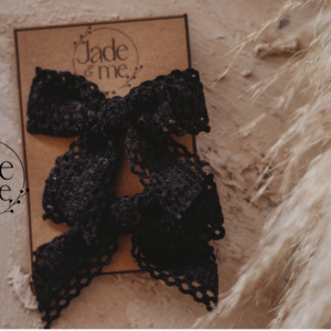 Ava Bow Hair Clips in Black