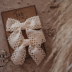 Ava Bow Hair Clips in White