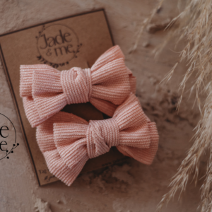 Luna Hair Bow Set In Light Pink