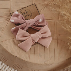 Aurora Bow Hair Clips In Pink