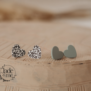 Mila Earrings in Pistachio and White Pattern