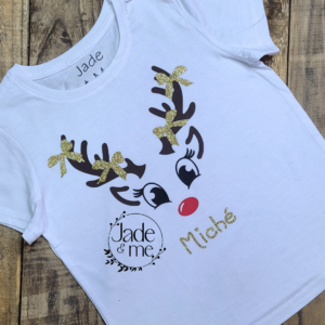 Christmas T-Shirt - Girly Reindeer With Bows #5