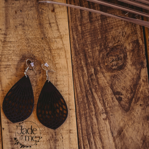 Black Hollow Out Earrings