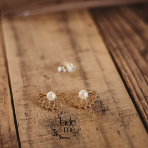 Pearl Studs With Heart Studs