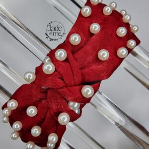 Pearly Alice Band in Red