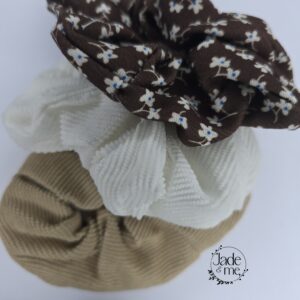 Scrunchie Set Of Three - Brown