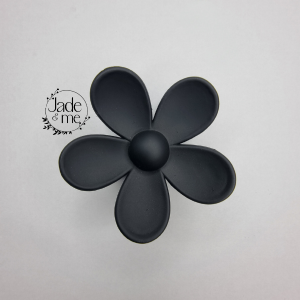 Flower Hair Claw Clip in Black
