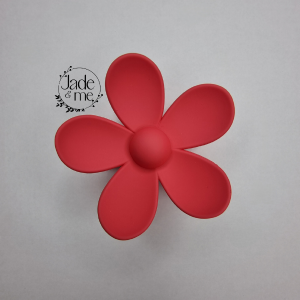 Flower Hair Claw Clip In Coral