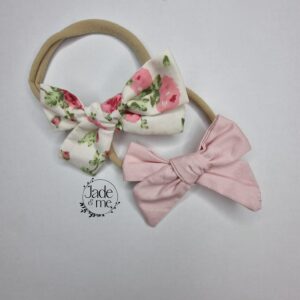 Pretty In Pink Floral - Two Headbands