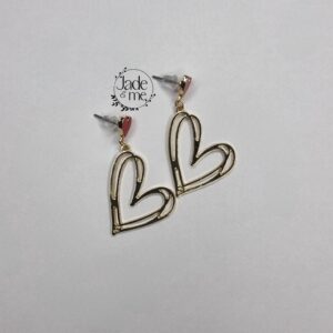 Golden Heart Drop Earrings