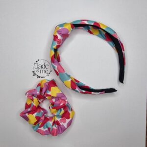 Colour Hearts Alice Band And Scrunchie Set
